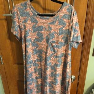 LuLaRoe xL Carly dress in Americana pattern